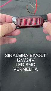 Sinaleira Bivolt 12V/24V Led SMD Vermelha