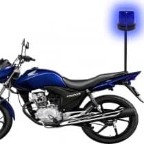 5 Conjunto de haste e giroflex para motos redondo led azul fixa��o por parafusos com 128 leds 12vcc