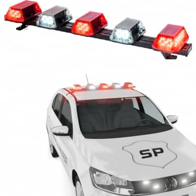 4 Giroflex 1.0mt 5 c�pulas 180 leds 12v ou 24v Vermelho e branco com engate