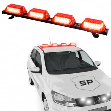 4 Giroflex 1.0mt 4 c�pulas 264 leds 12v ou 24v Vermelho com engate
