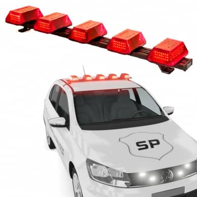 4 Giroflex 1.0mt 5 c�pulas 180 leds 12v ou 24v Vermelho com engate