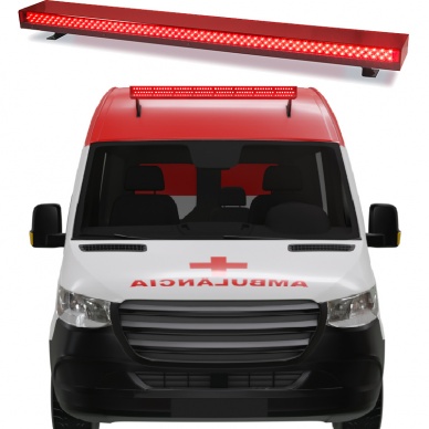 4 Giroled giroflex sinalizador vermelho barra 1.20m 12vcc 24vcc