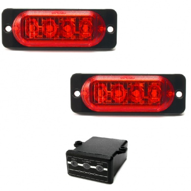 10 Conjunto Estrobo Led vermelho Bivolt SMD alta visualiza��o efeitos