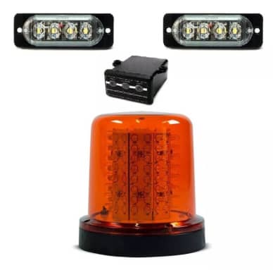 10 Kit Moto Giroflex Giroled 128 leds �mbar Parafuso Ba� E Estrobo 12v Branco
