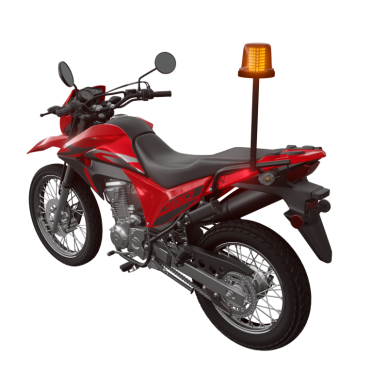 5 Conjunto de haste e giroflex para moto redondo led �mbar fixa��o por parafusos 64 leds 12v