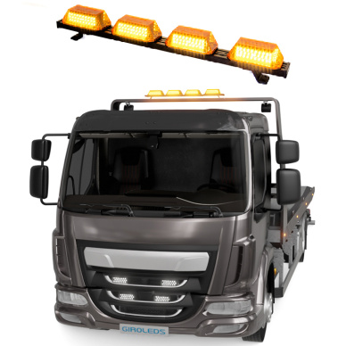 5 Giroflex 1.0mt 4 cupulas 264 leds 12v ou 24v ambar