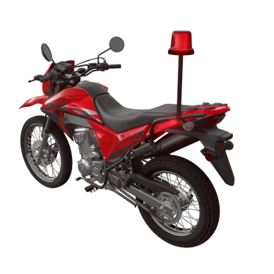 5 Conjunto de haste e giroflex para moto redondo led vermelho fixa��o por parafusos 64 leds 12v
