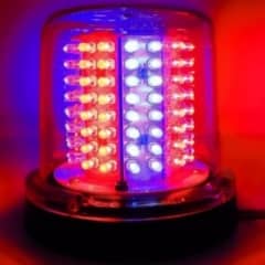 10 Giroled Giroflex redondo azul vermelho com fixa��o por parafusos com 128 leds bivolt 110v 220v