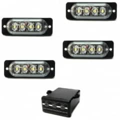 10 Conjunto de 4 Estrobo Led branco bivolt SMD alta visualiza��o efeitos