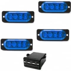 10 Conjunto de 4 Estrobo Led azul SMD alta visualiza��o efeitos