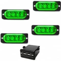 10 Conjunto de 4 Estrobo Led verde bivolt SMD alta visualiza��o efeitos