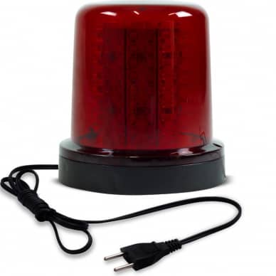 10 Giroled Giroflex redondo vermelho com fixa��o por parafusos com 64 leds bivolt 110/220v com tomada
