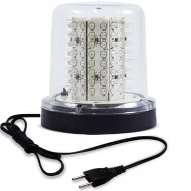 10 Giroled Giroflex redondo branco com fixa��o por parafusos com 64 leds bivolt 110/220v com tomada